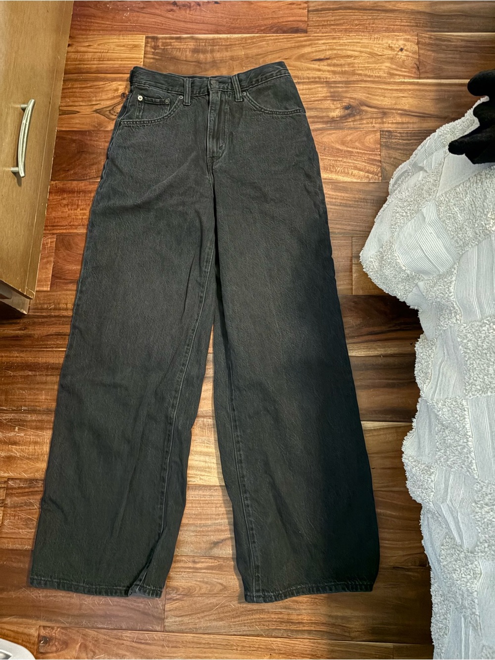 Levi’s Cinch Baggy Jeans Washed Black Wide Leg W28 L31 (834)